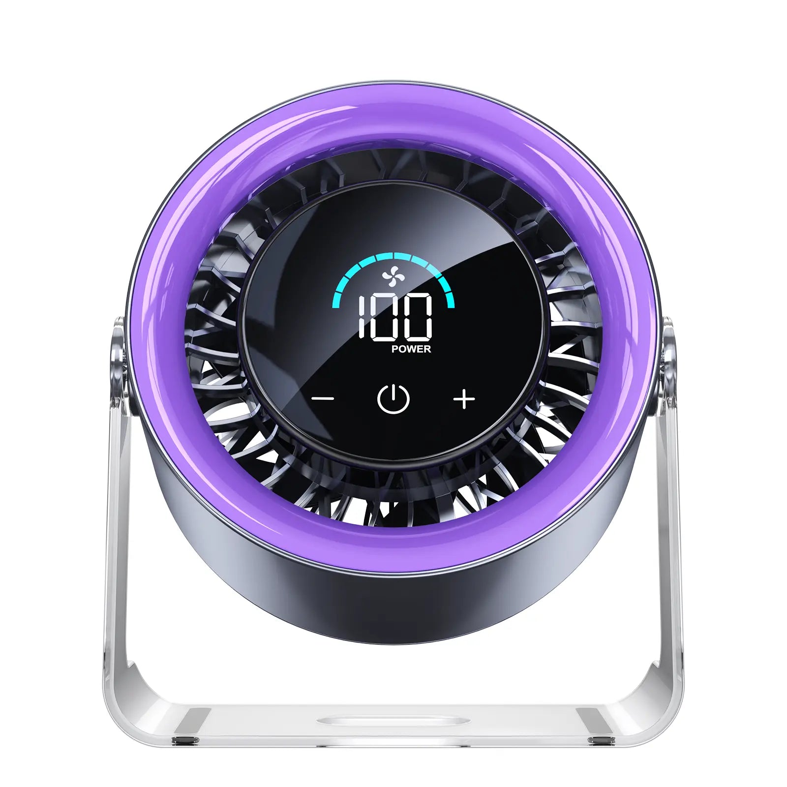 Coolhill Desktop Fan Turbo Table Fan Travel Vacation Essentials for Office 100-Speed Digital Display Low Noise Rechargeable Battery Dual Adjustment Modes Quiet Cooling Quiet Desk Fan Portable