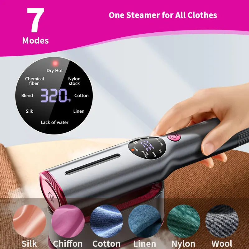Dr.Flash Portable Garment Steamer - Fast Heating 2-in-1 Iron with LED Display, Perfect for Travel and Everyday Use