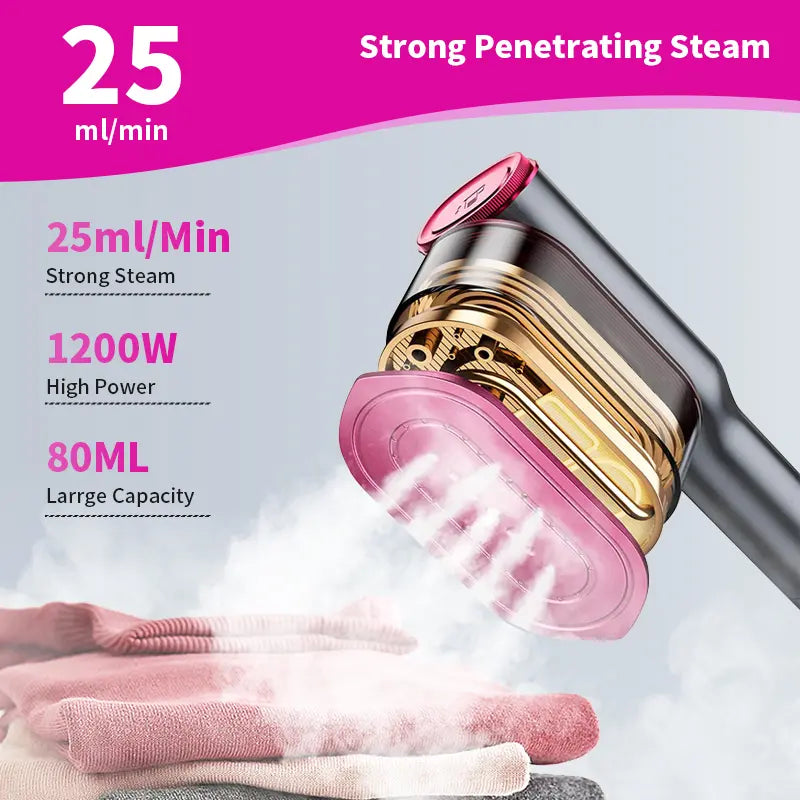 Dr.Flash Portable Garment Steamer - Fast Heating 2-in-1 Iron with LED Display, Perfect for Travel and Everyday Use