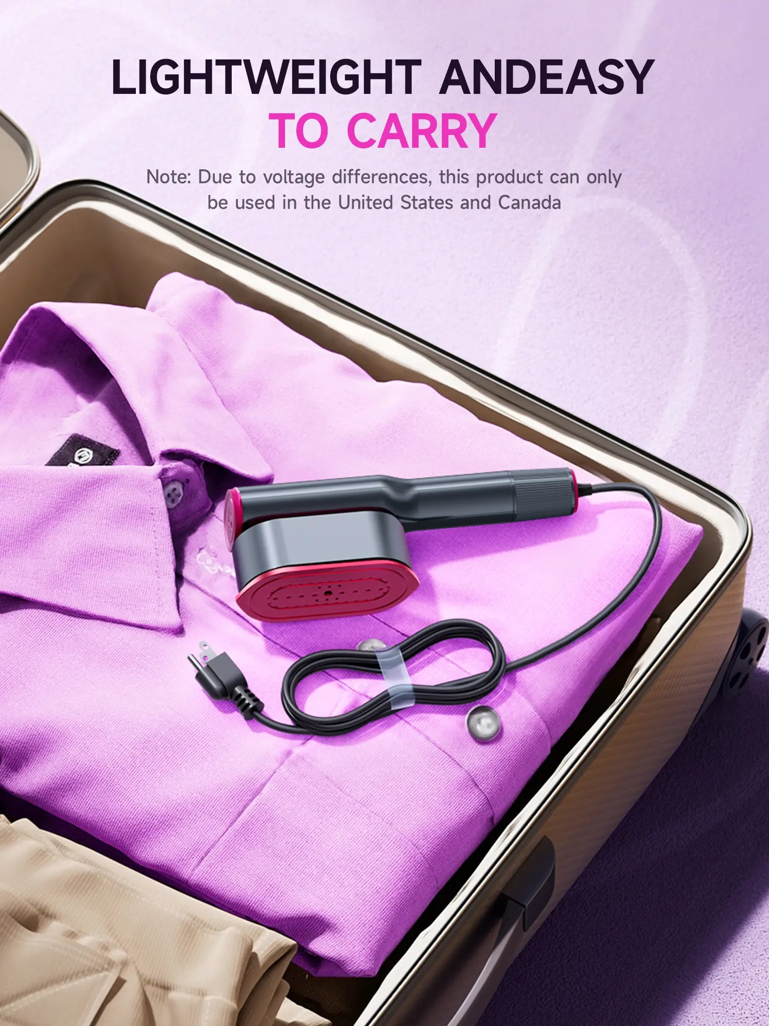 Dr.Flash Portable Garment Steamer - Fast Heating 2-in-1 Iron with LED Display, Perfect for Travel and Everyday Use