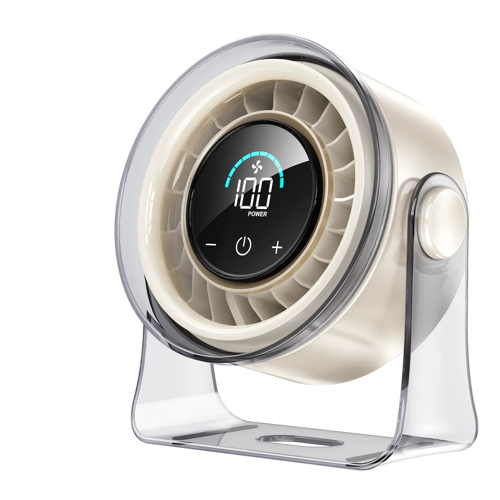Coolhill Desktop Fan Turbo Table Fan Travel Vacation Essentials for Office 100-Speed Digital Display Low Noise Rechargeable Battery Dual Adjustment Modes Quiet Cooling Quiet Desk Fan Portable