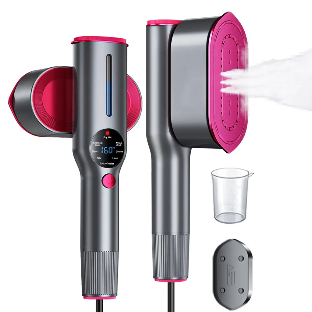 Dr.Flash Portable Garment Steamer - Fast Heating 2-in-1 Iron with LED Display, Perfect for Travel and Everyday Use